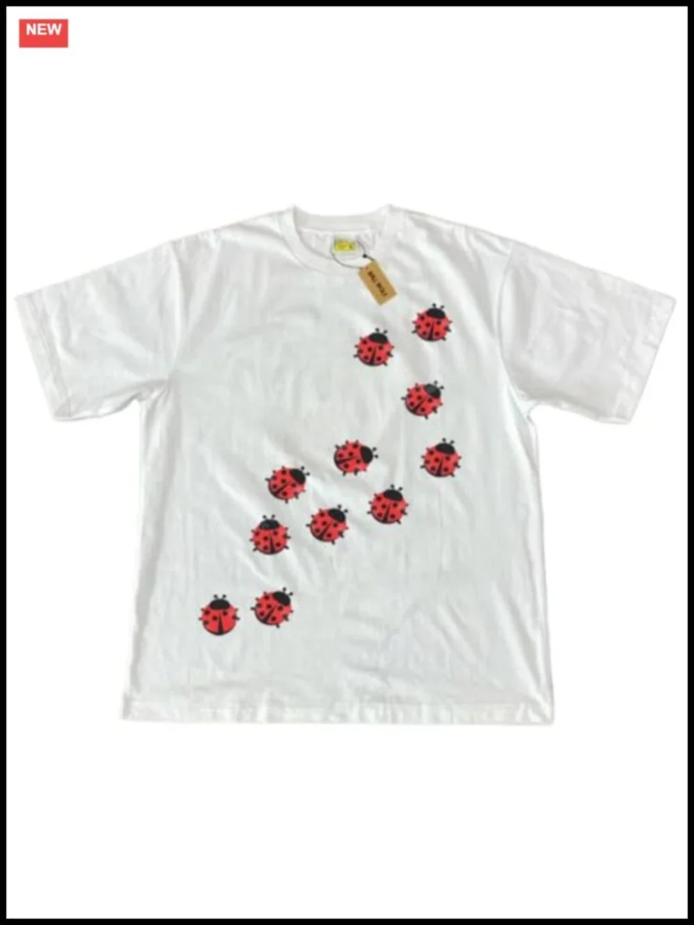 Oversized Ladybug Graphic Tee Whimsical Twee Cotton Relaxed Fit